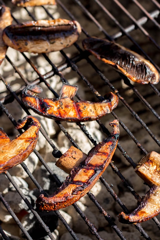Grilled Portabella Mushroom “Steaks” with Homemade Marinade